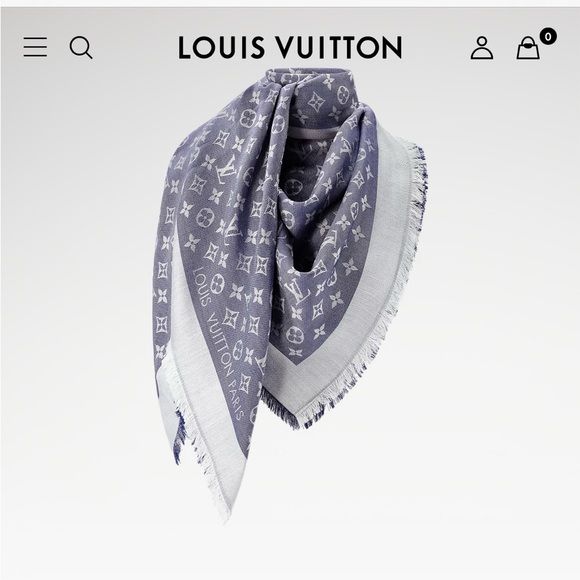 Louis Vuitton Navy and White Monogram Wrap - Picture 1 of 10